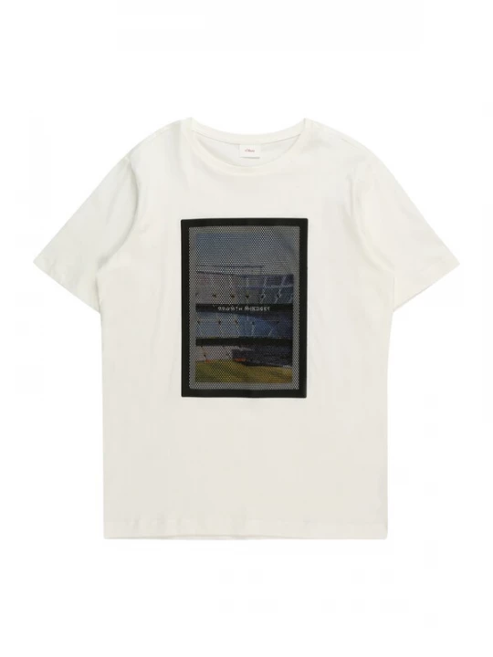Foto van product s.Oliver Shirt ivoor / lichtblauw / geel / zwart