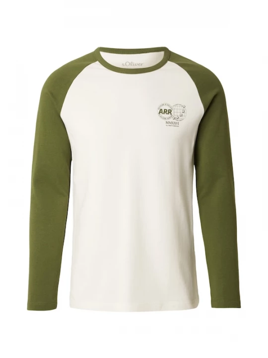 Foto van product s.Oliver Shirt kaki / offwhite