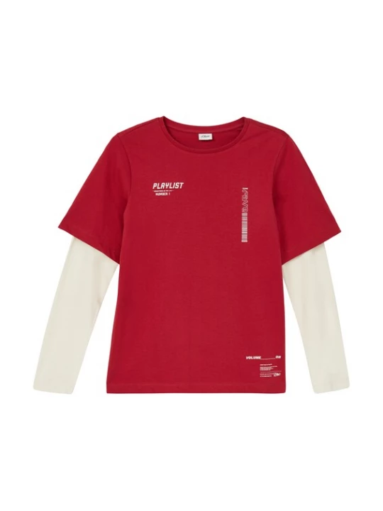 Foto van product s.Oliver Shirt kersrood / wit