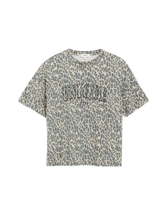 Foto van product s.Oliver Shirt lichtbeige / bruin / donkergrijs / zwart