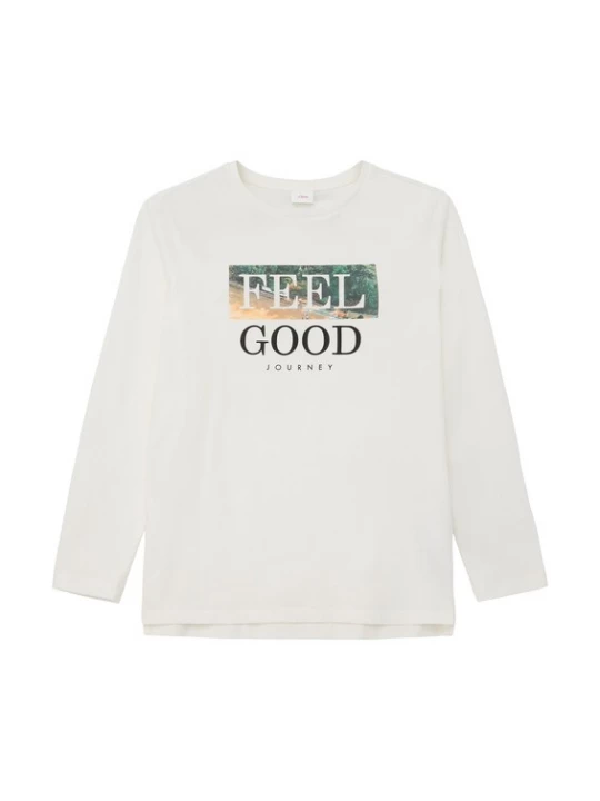 Foto van product s.Oliver Shirt lichtbeige / cappuccino / donkergroen / zwart