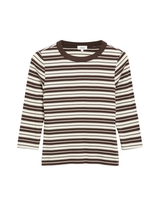 Foto van product s.Oliver Shirt lichtbeige / donkerbruin
