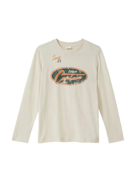 Foto van product s.Oliver Shirt lichtbeige / donkergroen / oranje