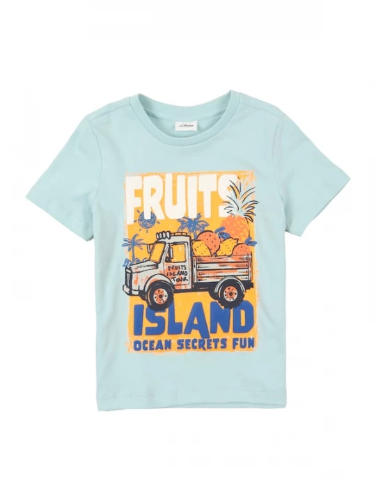 Foto van product s.Oliver Shirt lichtbeige / enziaan / mintgroen / oranje