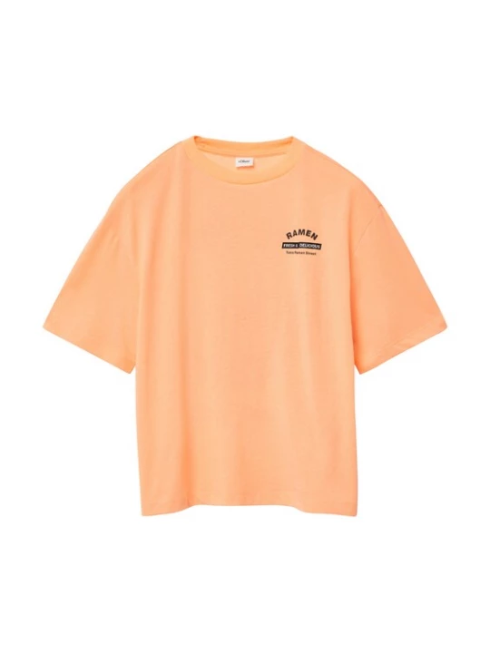 Foto van product s.Oliver Shirt lichtbeige / mauve / oranje / zwart