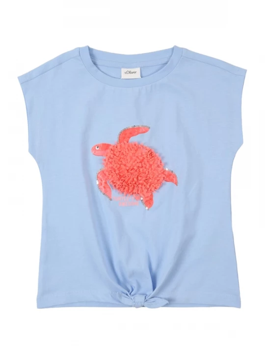 Foto van product s.Oliver Shirt lichtblauw / abrikoos
