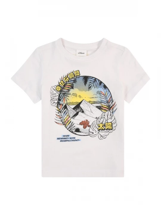 Foto van product s.Oliver Shirt lichtblauw / geel / zwart / wit