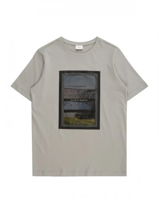 Foto van product s.Oliver Shirt lichtblauw / grijs / groen / zwart