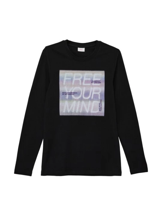 Foto van product s.Oliver Shirt lichtblauw / grijs / zwart