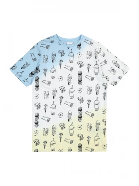Foto van product s.Oliver Shirt lichtblauw / lichtgeel / zwart / wit