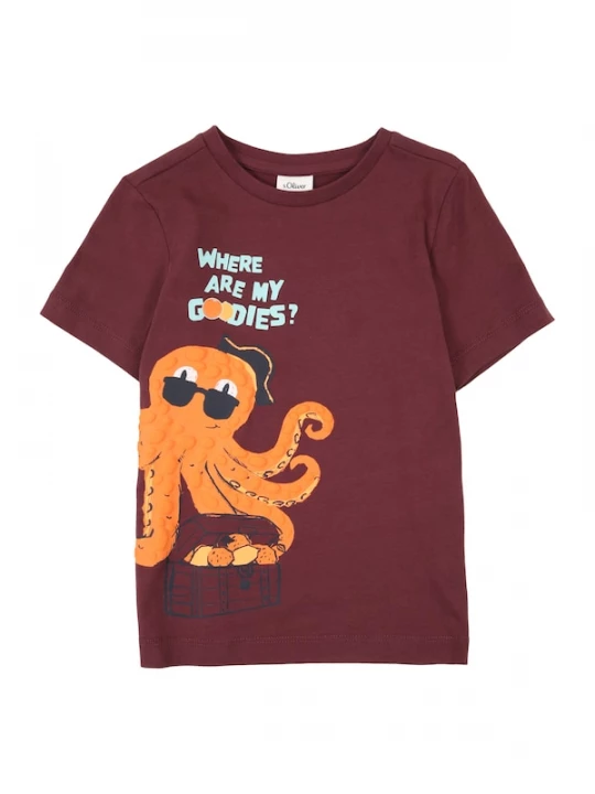 Foto van product s.Oliver Shirt lichtblauw / oranje / wijnrood / zwart