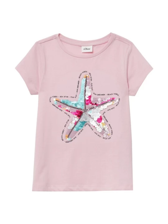 Foto van product s.Oliver Shirt lichtblauw / pink / rosa / zwart