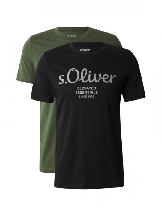 Foto van product s.Oliver Shirt lichtgrijs / olijfgroen / zwart