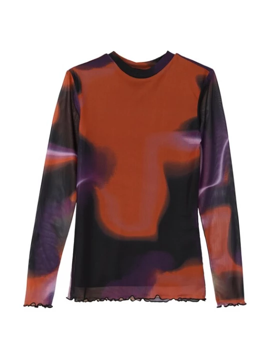 Foto van product s.Oliver Shirt lichtlila / donkerlila / roestrood / zwart