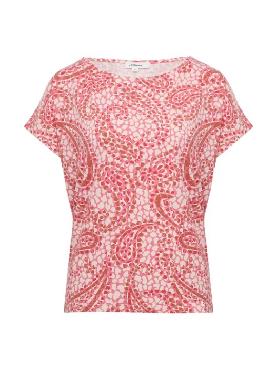 Foto van product s.Oliver Shirt lichtroze / bloedrood / eierschaal