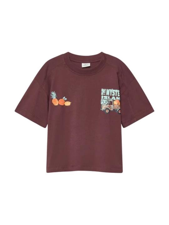 Foto van product s.Oliver Shirt mintgroen / donkeroranje / bourgogne / zwart