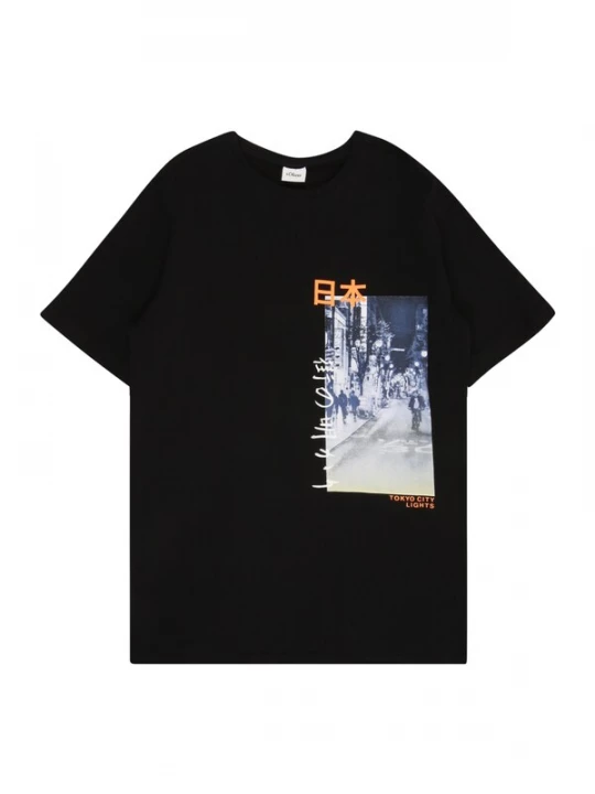 Foto van product s.Oliver Shirt nachtblauw / oranje / zwart / wit