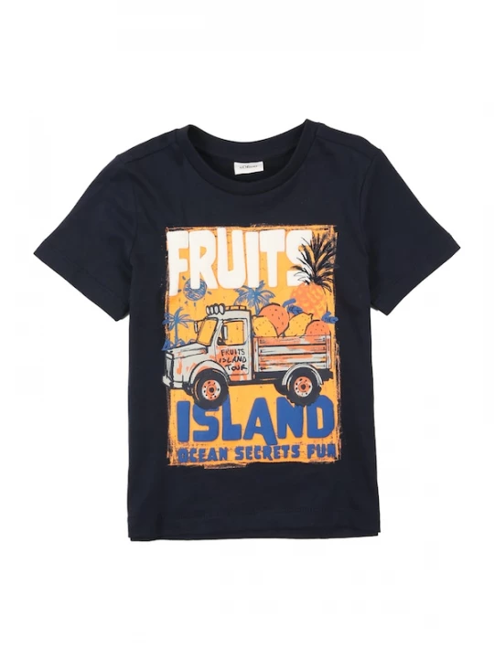 Foto van product s.Oliver Shirt navy / donkerblauw / oranje / offwhite