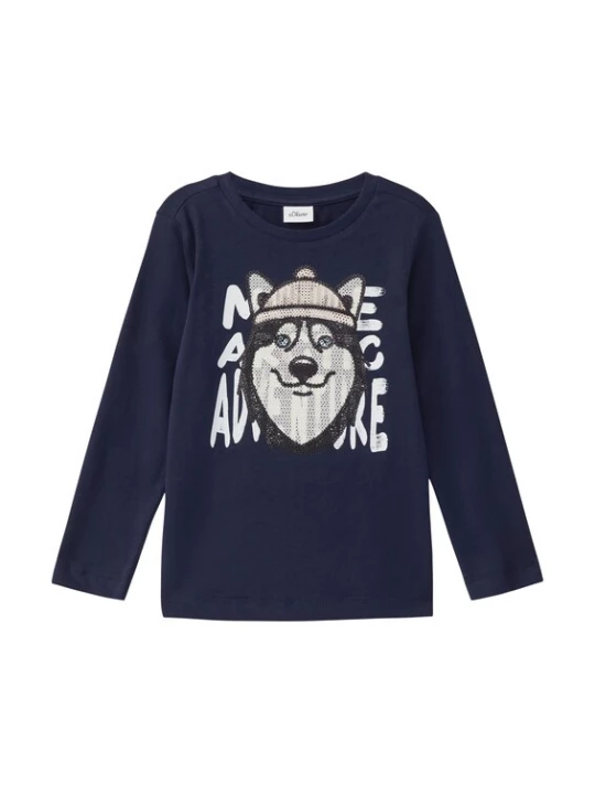 Foto van product s.Oliver Shirt navy / grijs gemêleerd