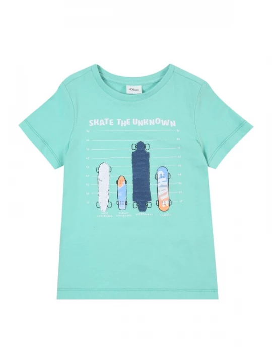 Foto van product s.Oliver Shirt navy / turquoise / lichtoranje / wit
