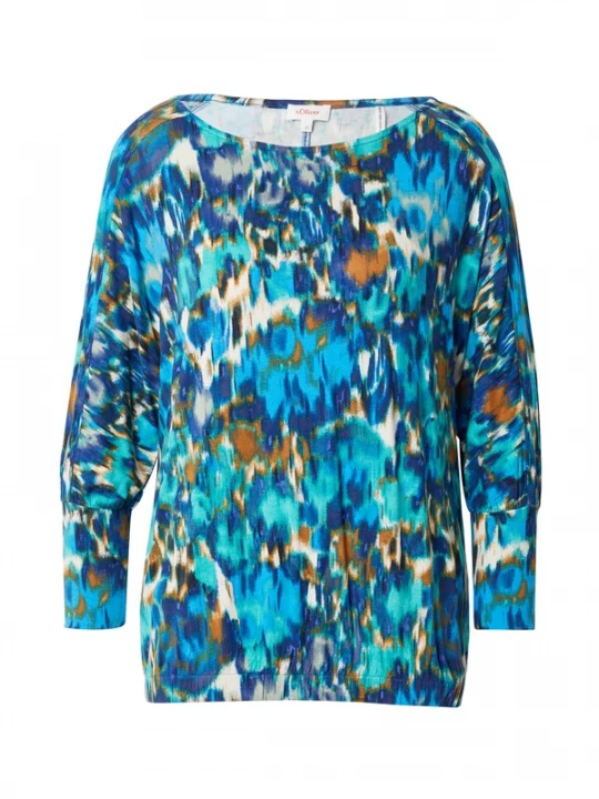 Foto van product s.Oliver Shirt navy / turquoise / sepia / wit