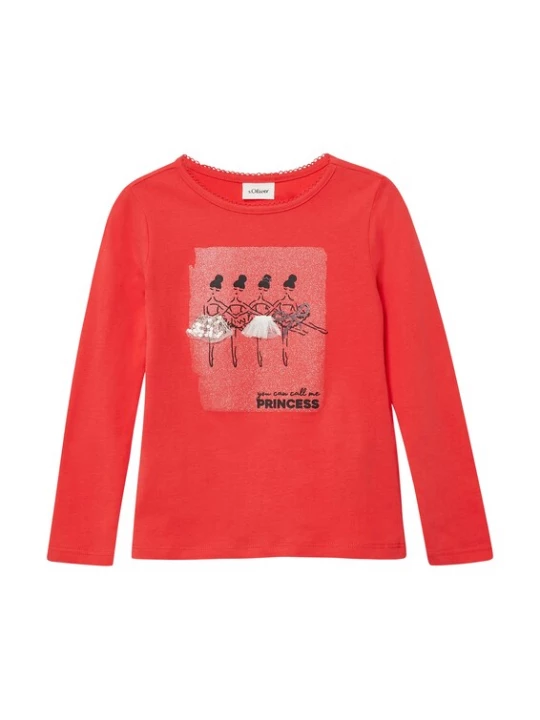 Foto van product s.Oliver Shirt neonrood / zwart