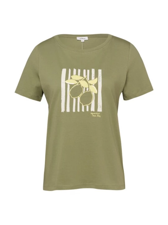 Foto van product s.Oliver Shirt olijfgroen / lichtgroen / wit