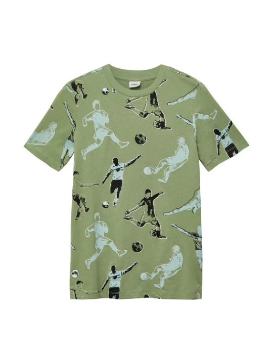 Foto van product s.Oliver Shirt olijfgroen / mintgroen / zwart