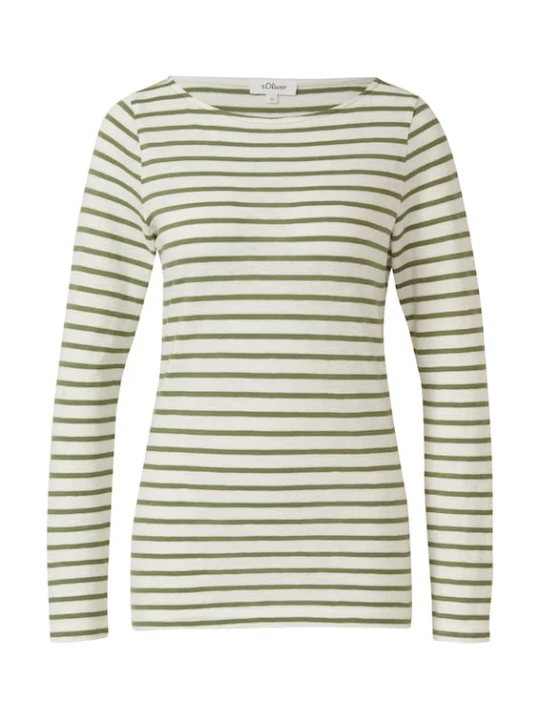 Foto van product s.Oliver Shirt olijfgroen / offwhite
