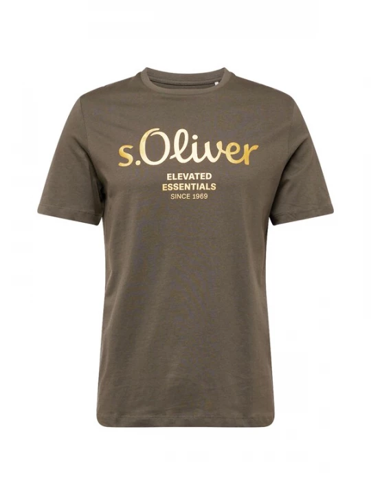 Foto van product s.Oliver Shirt olijfgroen / oranje