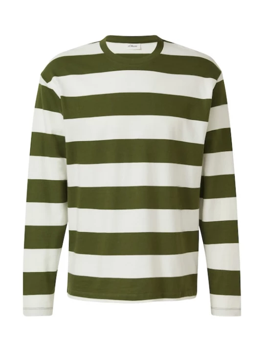 Foto van product s.Oliver Shirt olijfgroen / wit