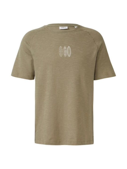 Foto van product s.Oliver Shirt olijfgroen / wit