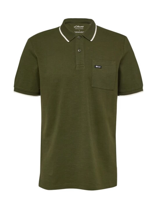 Foto van product s.Oliver Shirt olijfgroen / wit