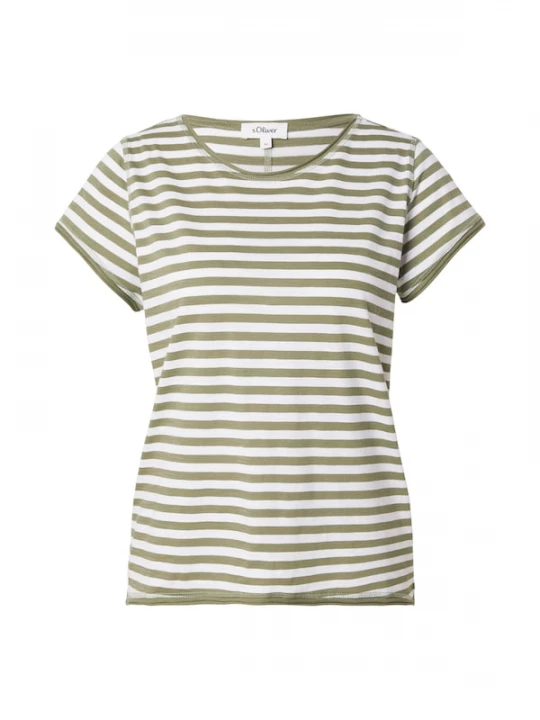 Foto van product s.Oliver Shirt olijfgroen / wit