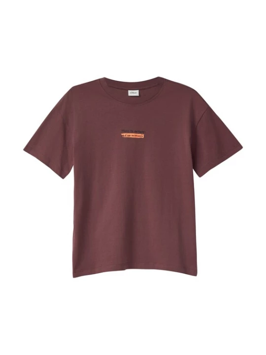 Foto van product s.Oliver Shirt oranje / bourgogne / wit