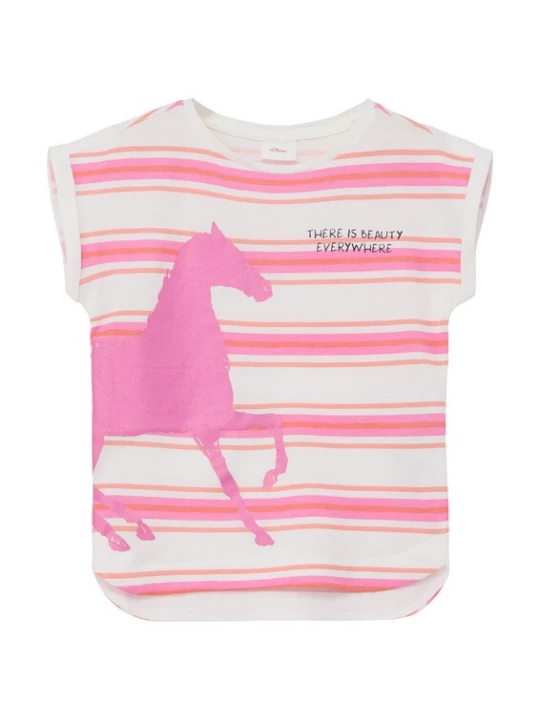 Foto van product s.Oliver Shirt oranje / pink / zwart / wit gemêleerd