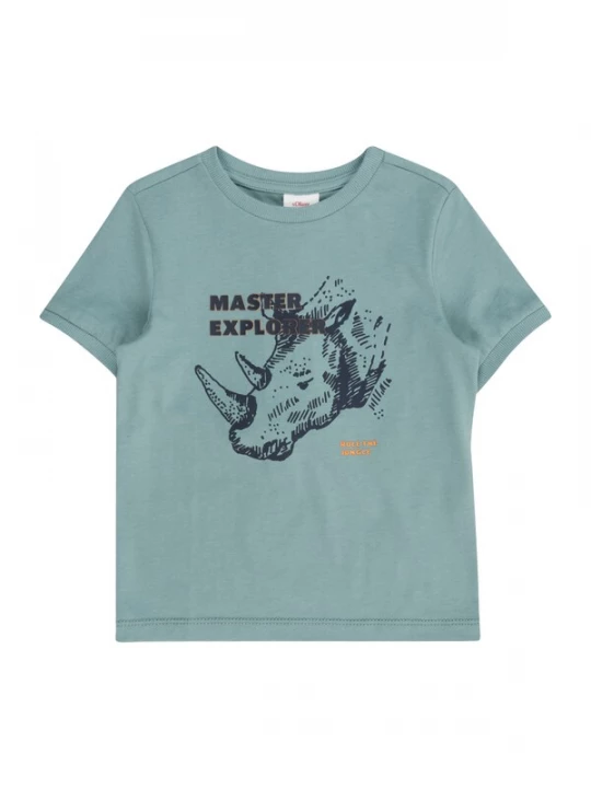 Foto van product s.Oliver Shirt pastelblauw / oranje / zwart