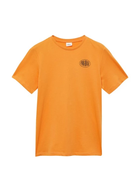 Foto van product s.Oliver Shirt pastelblauw / oranje / zwart
