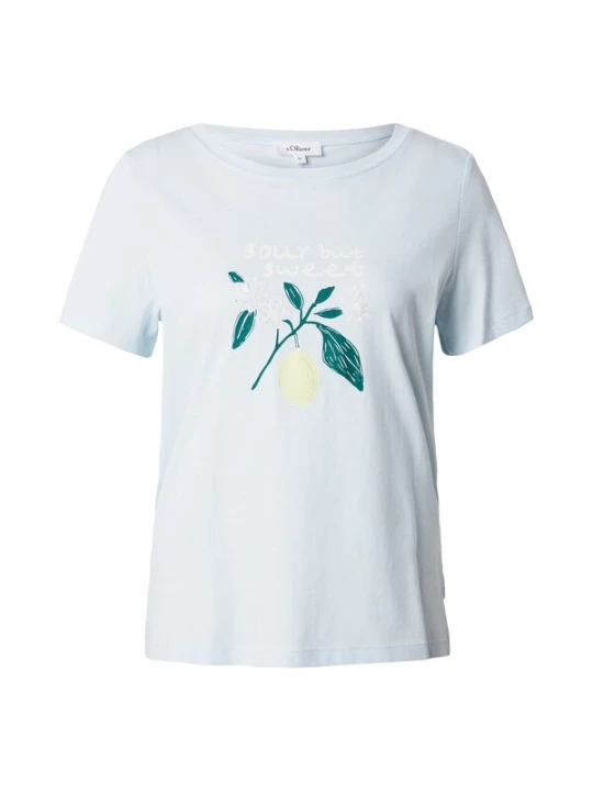 Foto van product s.Oliver Shirt pastelblauw / pasteelgeel / donkergroen / wit