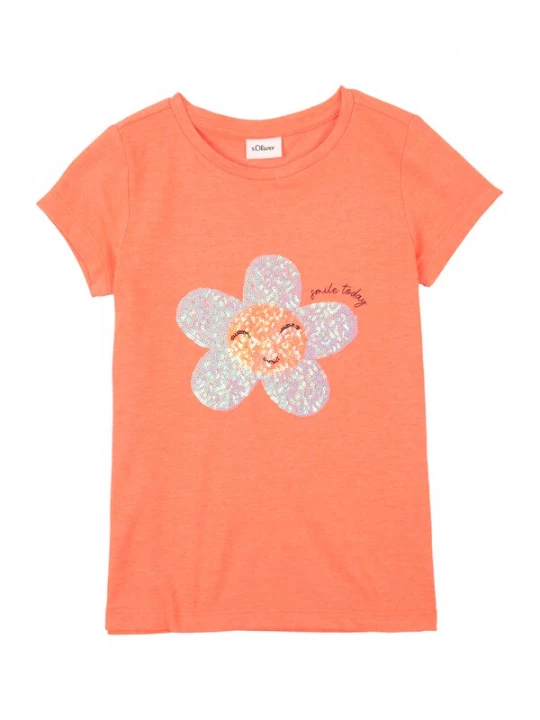 Foto van product s.Oliver Shirt pastellila / koraal / zwart