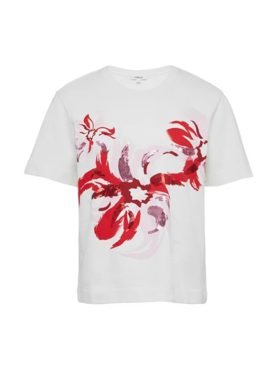 Foto van product s.Oliver Shirt pastellila / rood / merlot / wit