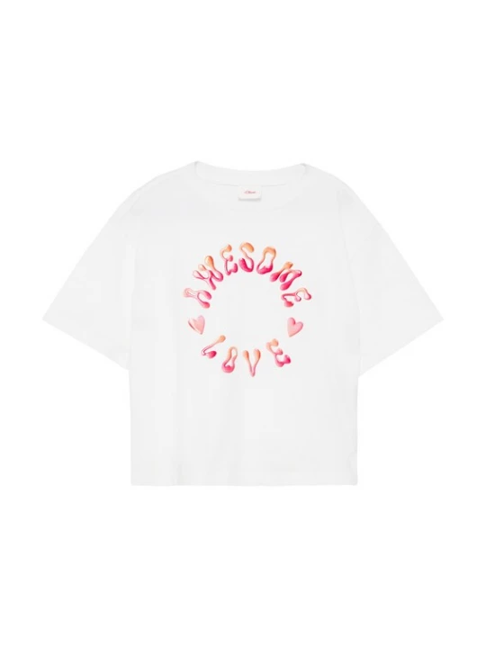Foto van product s.Oliver Shirt pasteloranje / pink / wit