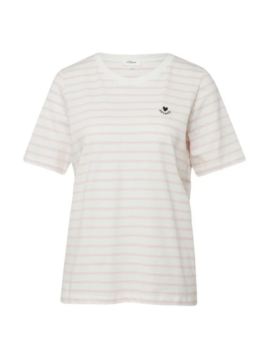 Foto van product s.Oliver Shirt pastelroze / wit
