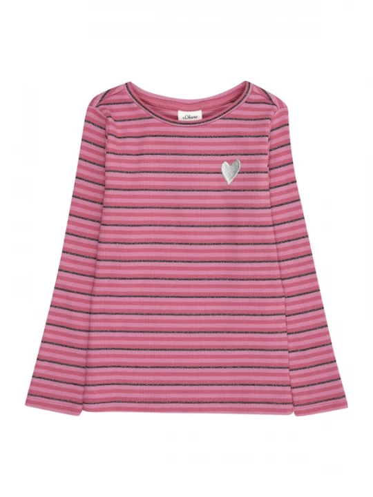 Foto van product s.Oliver Shirt rosa / donkerroze / zwart gemêleerd / zilver