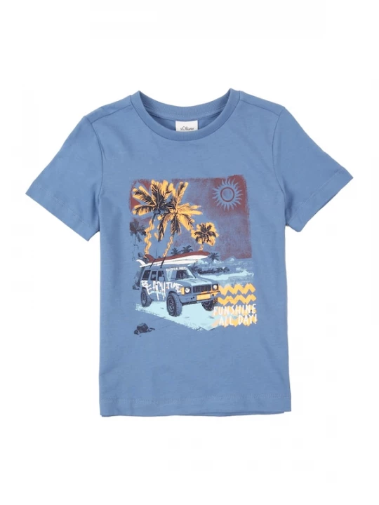 Foto van product s.Oliver Shirt royal blue / koningsblauw / chocoladebruin / donkergeel / zwart