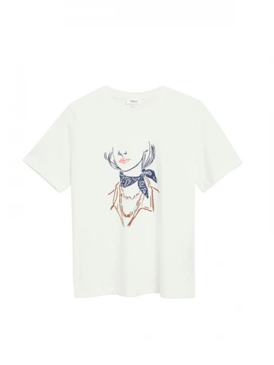 Foto van product s.Oliver Shirt 's.Oliver - Dames t-shirt' wit