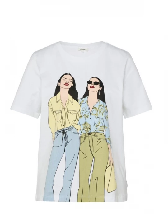 Foto van product s.Oliver Shirt 's.Oliver - Dames t-shirt' wit
