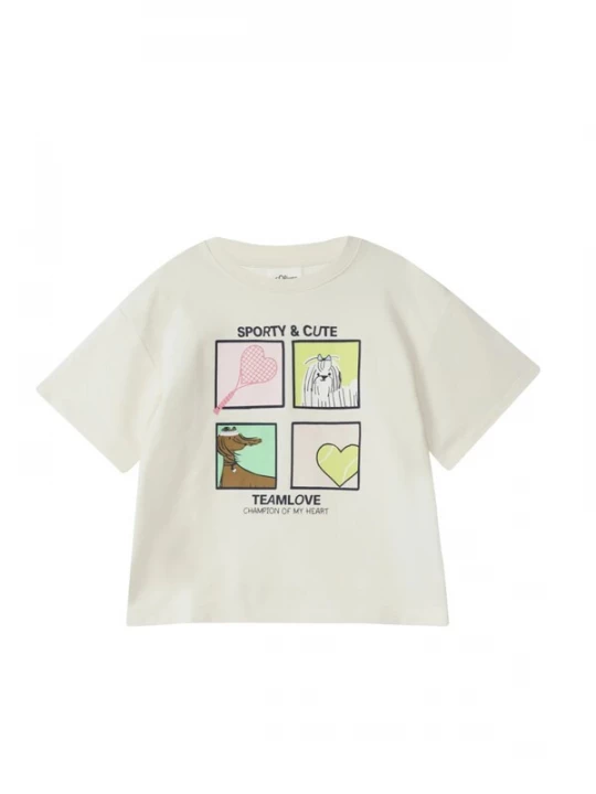 Foto van product s.Oliver Shirt 's.Oliver - Meisjes t-shirt' crème