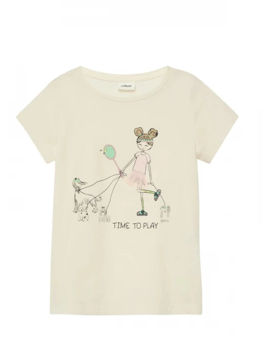Foto van product s.Oliver Shirt 's.Oliver - Meisjes t-shirt' crème
