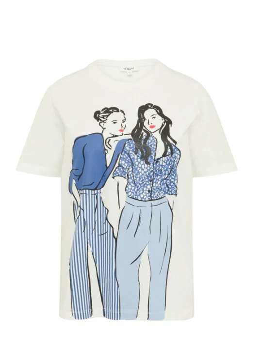 Foto van product s.Oliver Shirt 's.Oliver - T-shirt' crème